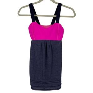 Lululemon Back On Track Tank Black Swan Raspberry Glo Light Size 4
